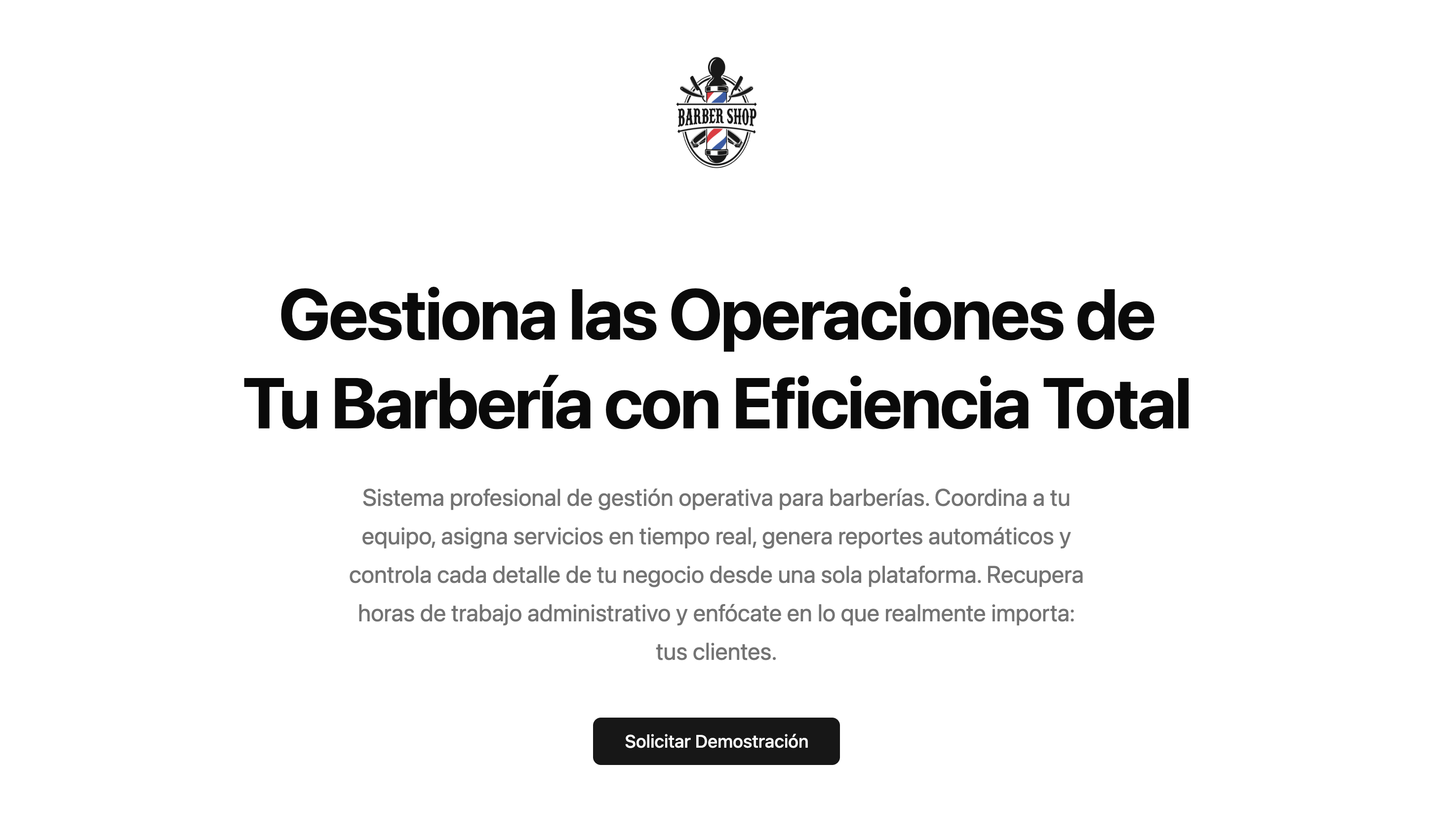 Barbershop Studio Landing Page